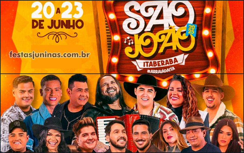 Atrações do São João 2025 de Itaberaba na Bahia