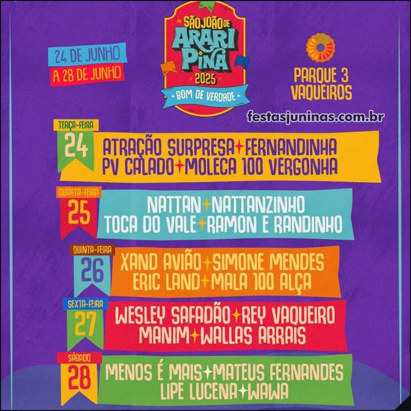 Festa de São João 2025 em Araripina - festas juninas em Pernambuco