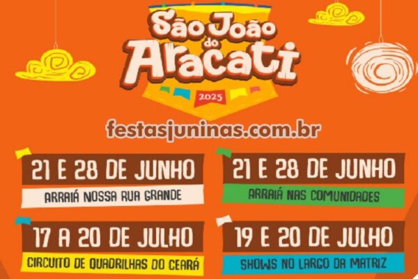 São João do Aracati 2025 : festas juninas no Ceará São João do Aracati 2025 : festas juninas no Ceará
